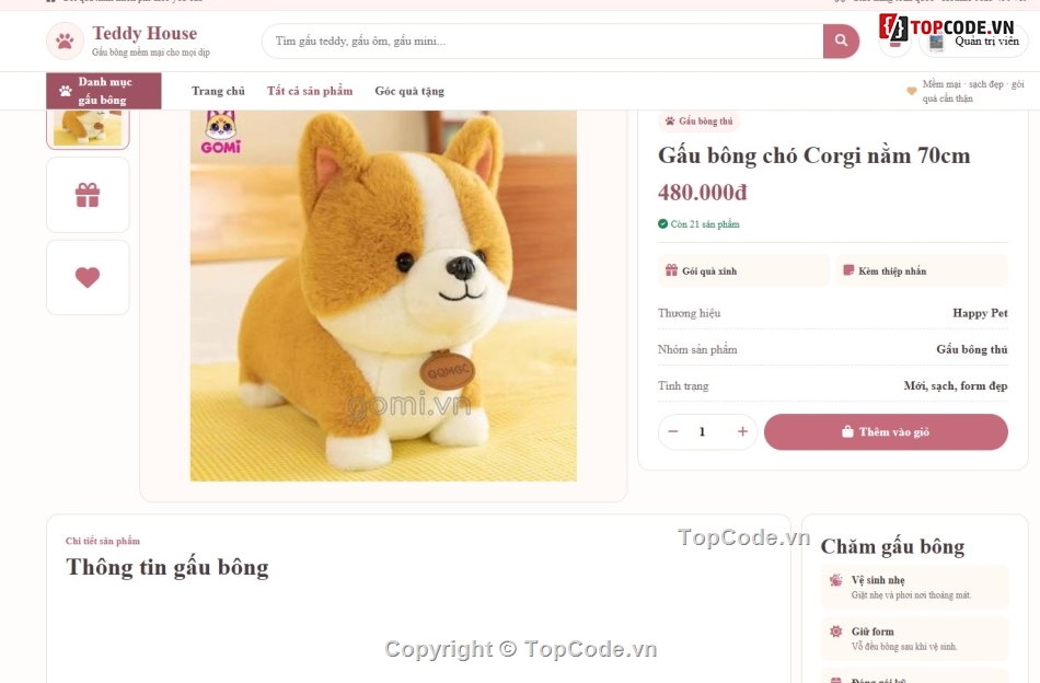 web,bán website,web bán gấu bông